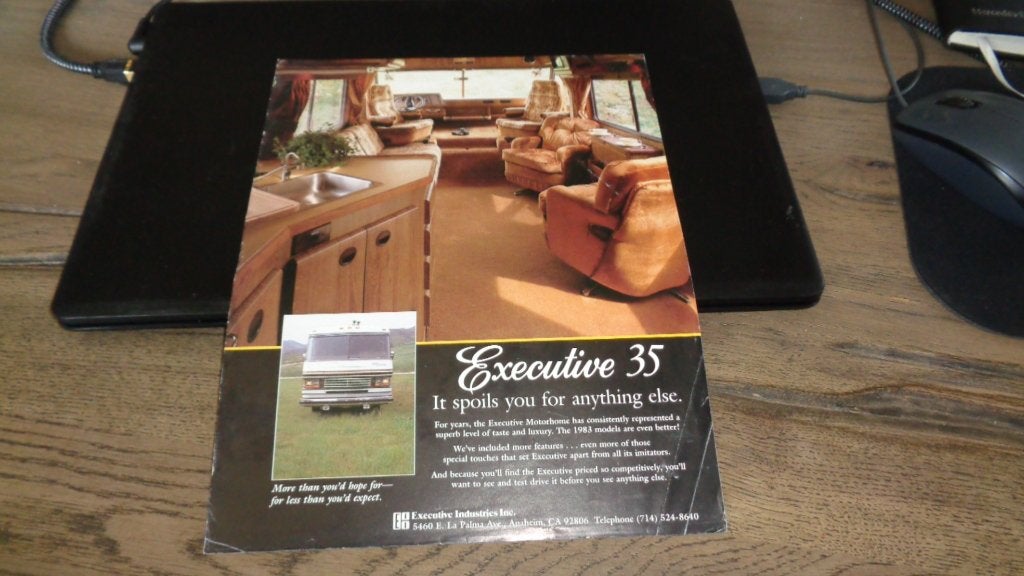 USA Folder  CAMPER GMC/CHEVROLET Executive 35 Motorhome, Verzenden, Gelezen, Chevrolet