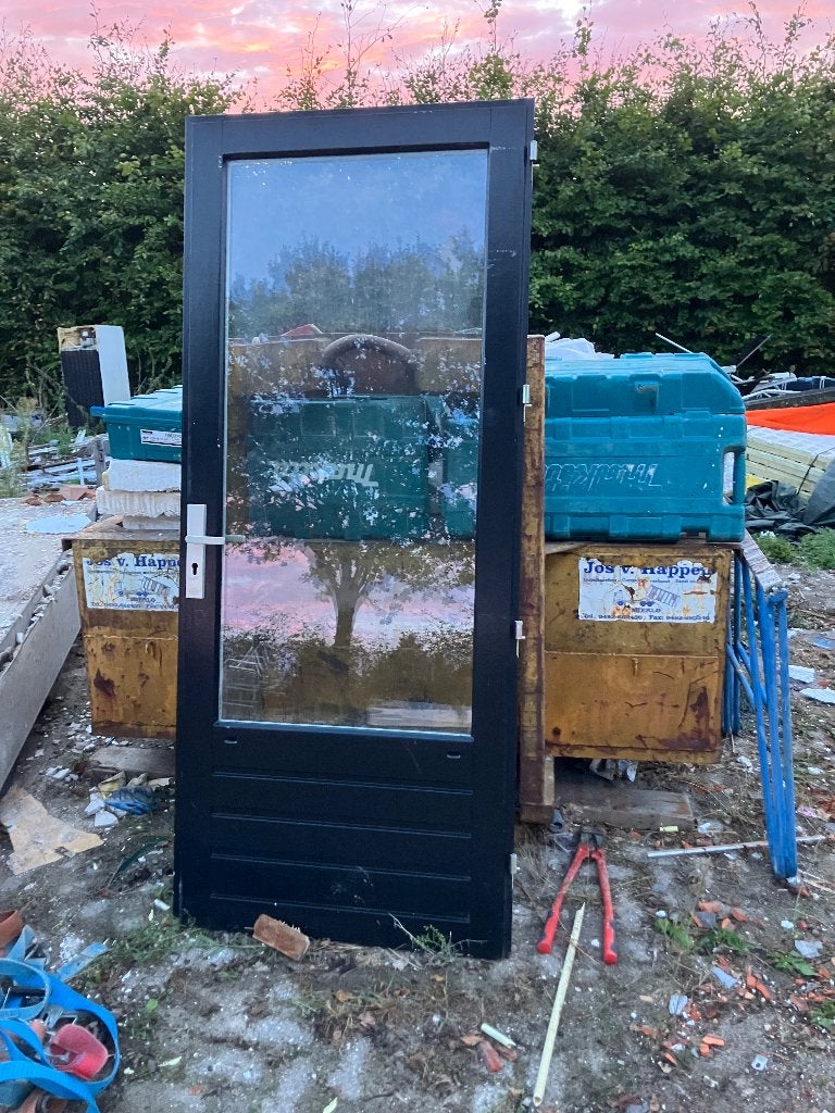 Hardhouten buitendeur, Ophalen, Gebruikt, Buitendeur, 200 tot 215 cm