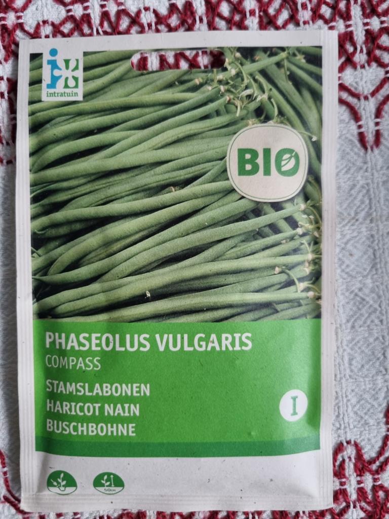 Biologische Haricots Verts Zaden - Intratuin Compass, Ophalen, Voorjaar, Volle zon, Zaad