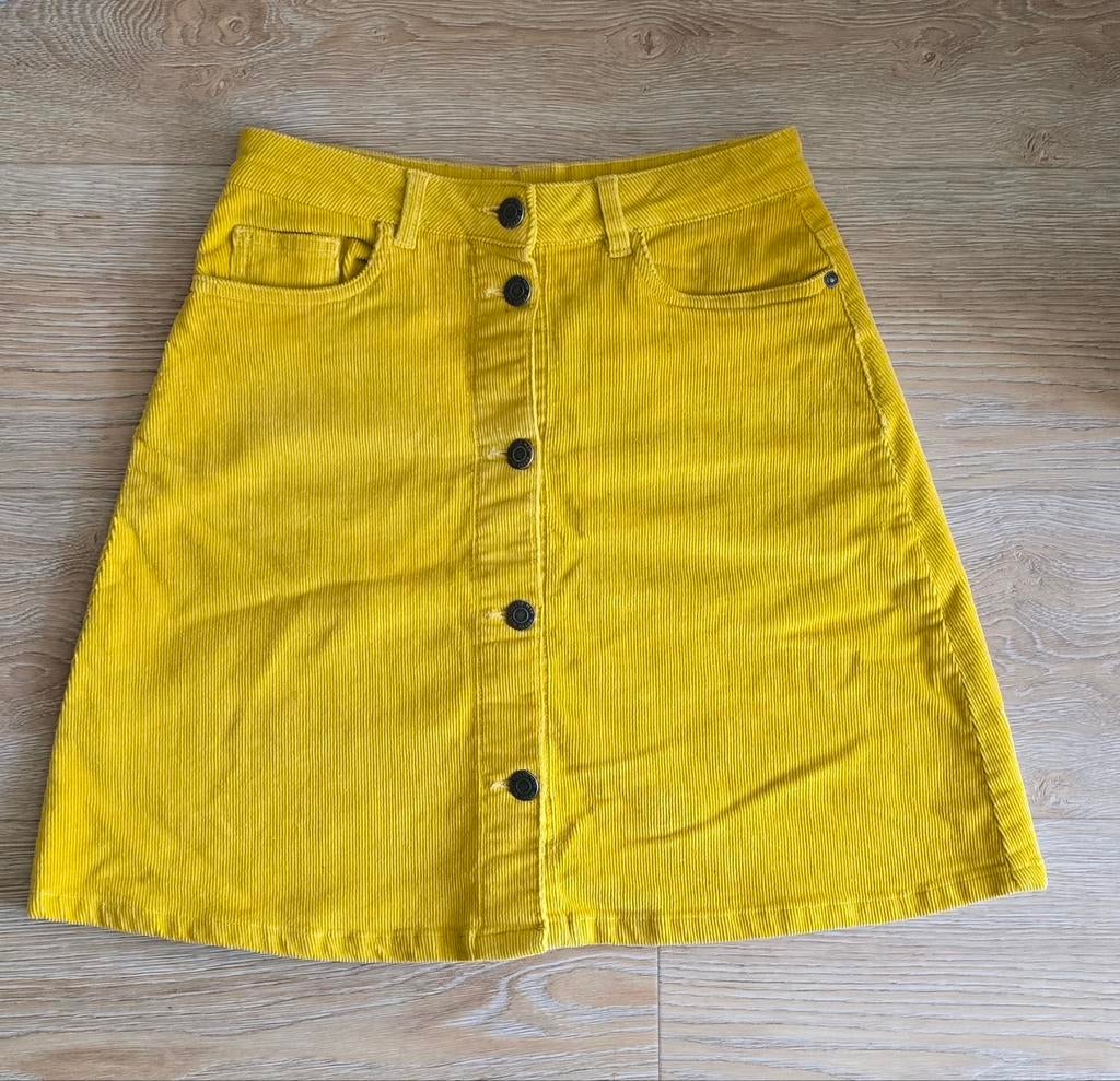 Noisy May Gele Corduroy Rok - Maat S, Kleding | Dames, Rokken, Geel, Ophalen of Verzenden, Zo goed als nieuw, Maat 36 (S)