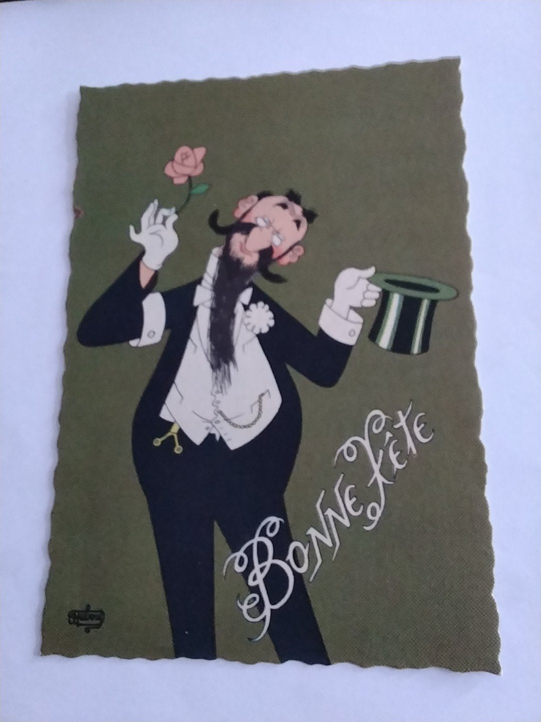 Vintage Franse Ansichtkaart - Bonne Fête Goochelaar, Ophalen of Verzenden