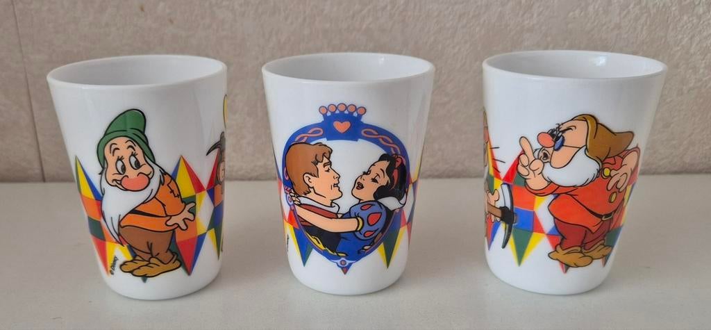 3 Acropal Disney bekers met Sneeuwwitje & de 7 dwergen, Ophalen of Verzenden, Zo goed als nieuw