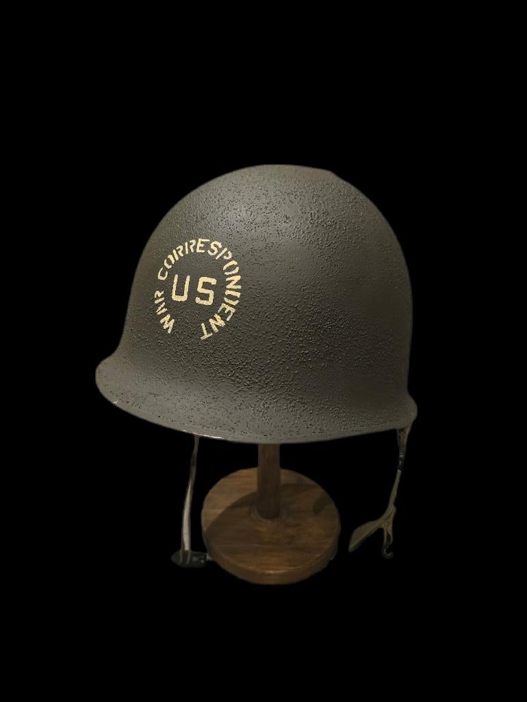 Us Infantry Correspondent Helm - ww2, Ophalen of Verzenden, Landmacht, Amerika, Helm of Baret