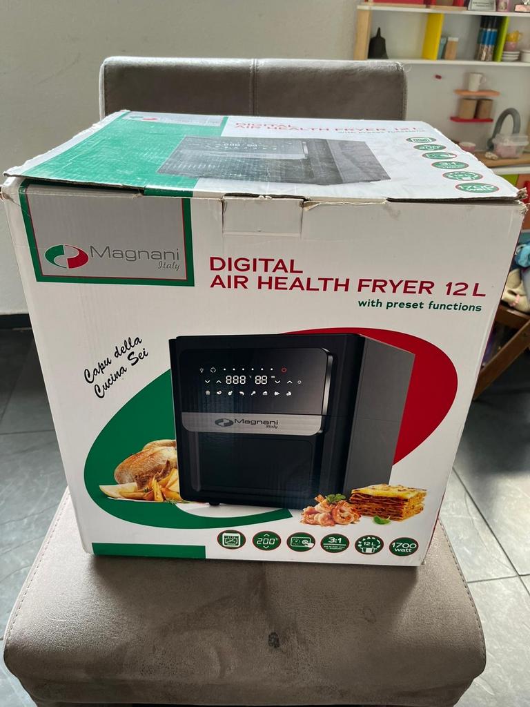 Magnani Italy Digitale Air Health Fryer 12L, Ophalen of Verzenden, Zo goed als nieuw, Airfryer XXL, 1500 gram of meer