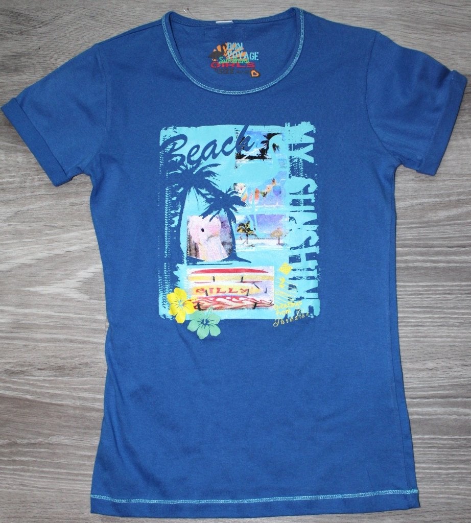 Nieuw blauw shirt, leuke opdruk. Maat 146/152., Kinderen en Baby's, Kinderkleding | Maat 146, Ophalen of Verzenden, Nieuw, Meisje