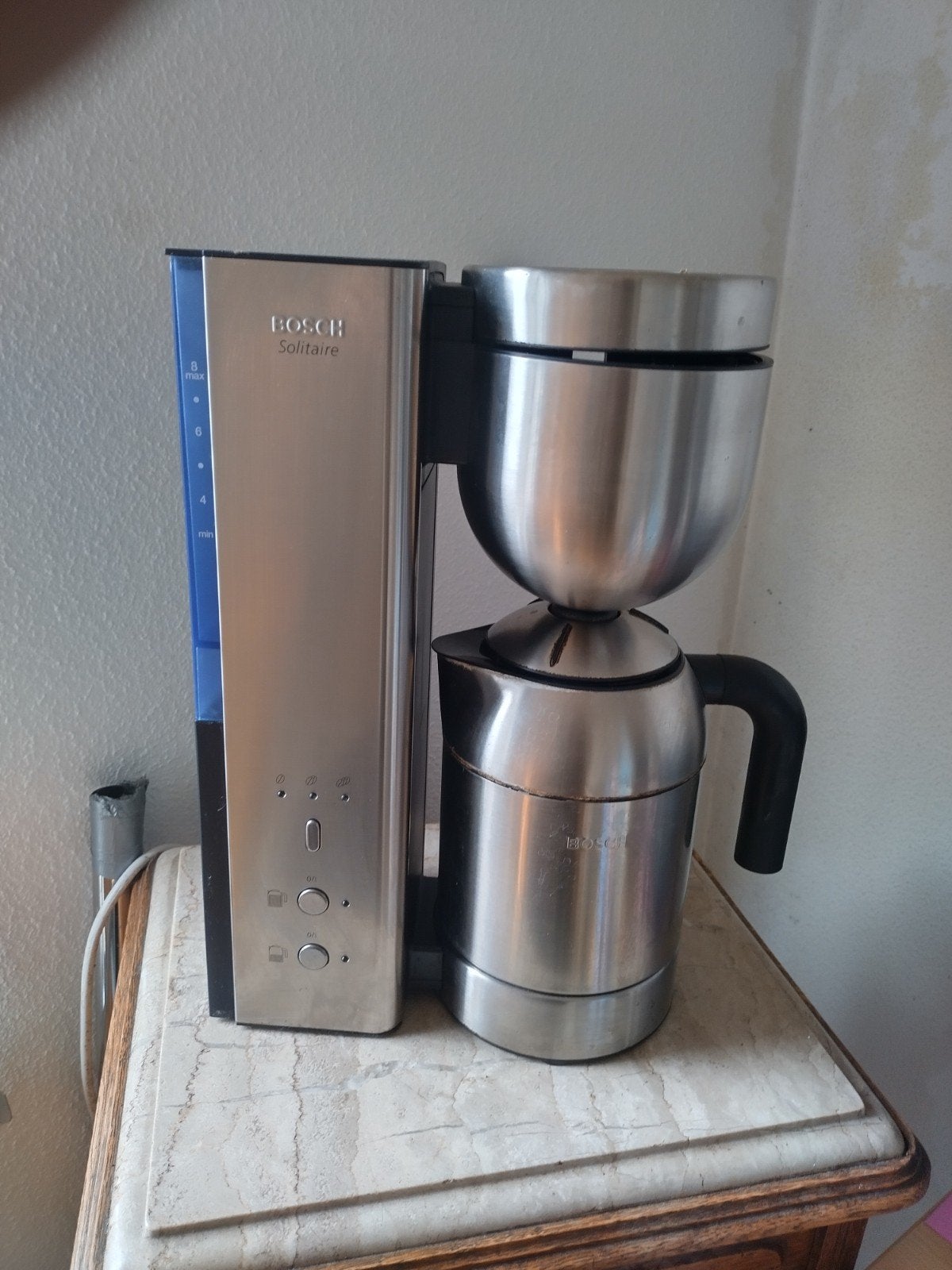 Bosch Solitaire. RVS koffie zet apparaat, 10 kopjes of meer, Ophalen of Verzenden, Gebruikt, Koffiemachine