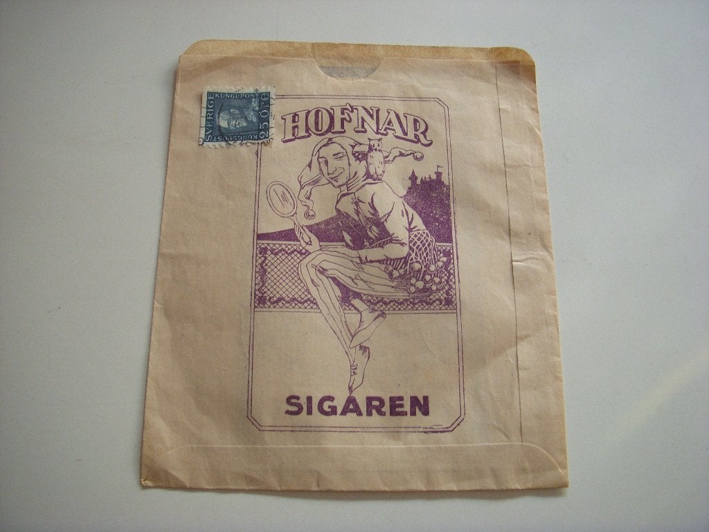 ZEER oud reclamezakje Hofnar sigaren, Sigarenmagazijn Hugo, Ophalen of Verzenden, Gebruikt, Tabaksdoos of Verpakking