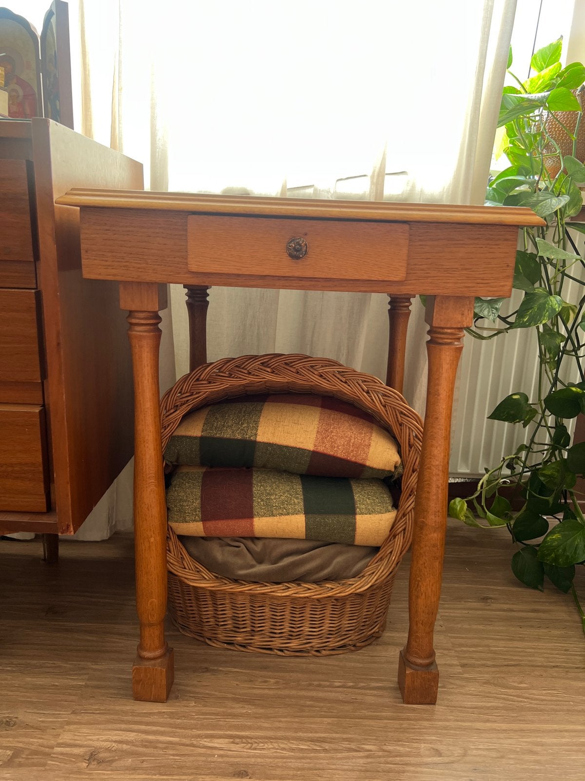 Mid-Century Modern Schaaktafel / Bijzettafel, Ophalen, Vierkant, 55 tot 75 cm, Zo goed als nieuw