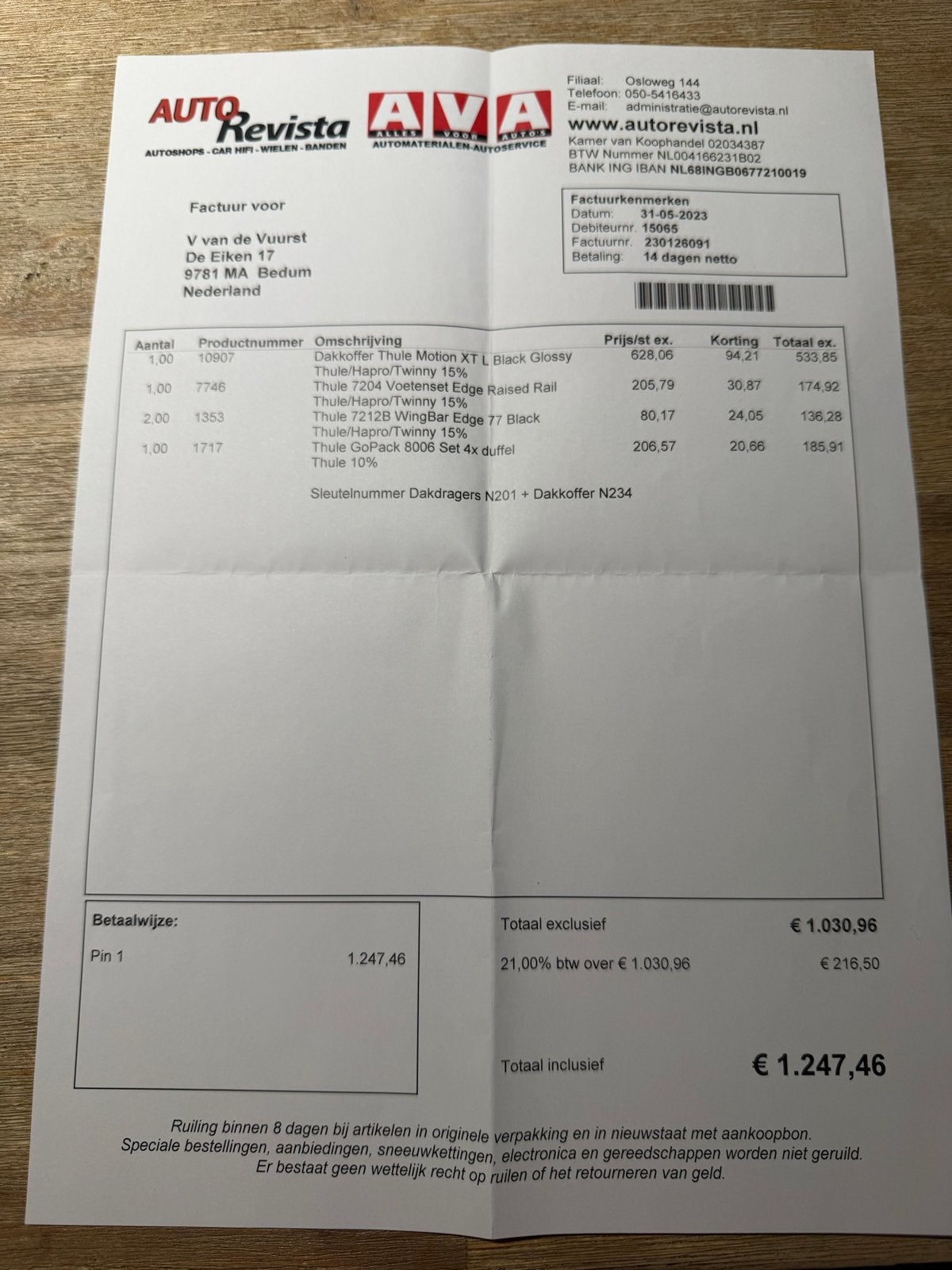 Thule Dakkoffer Motion XT L Black Glossy met dakdragers, Ophalen, Zo goed als nieuw