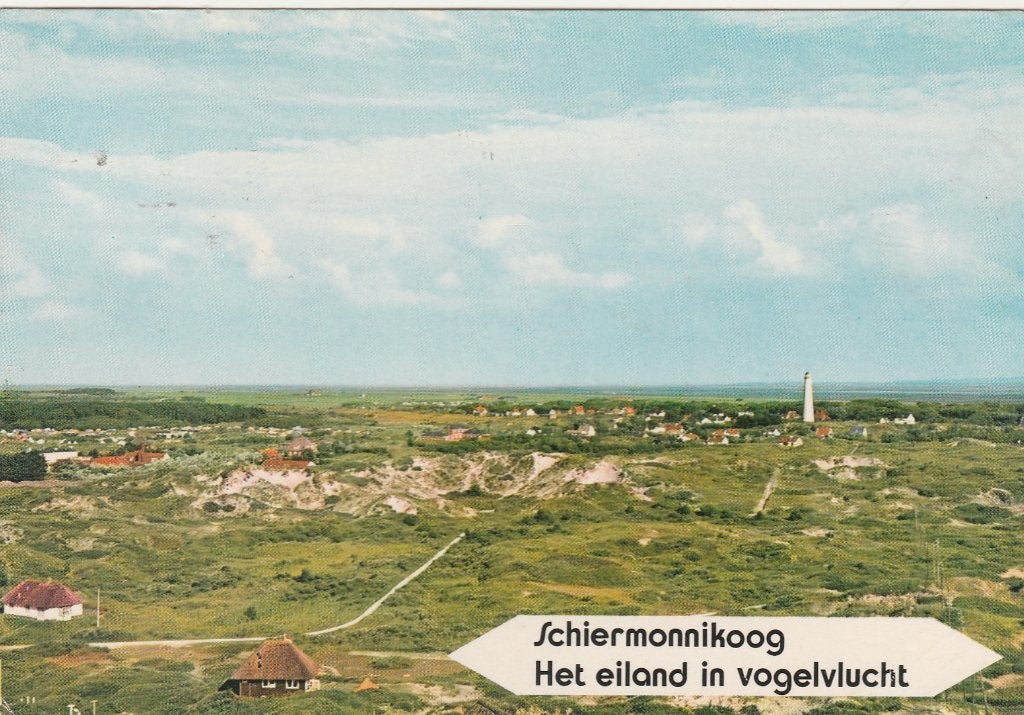 SCHIERMONNIKOOG Luchtfoto Panorama, Verzenden, 1960 tot 1980, Gelopen