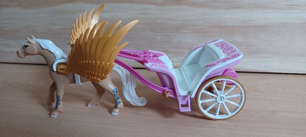 playmobil gevleugeld paard met koets, Verzenden, Gebruikt, Losse onderdelen