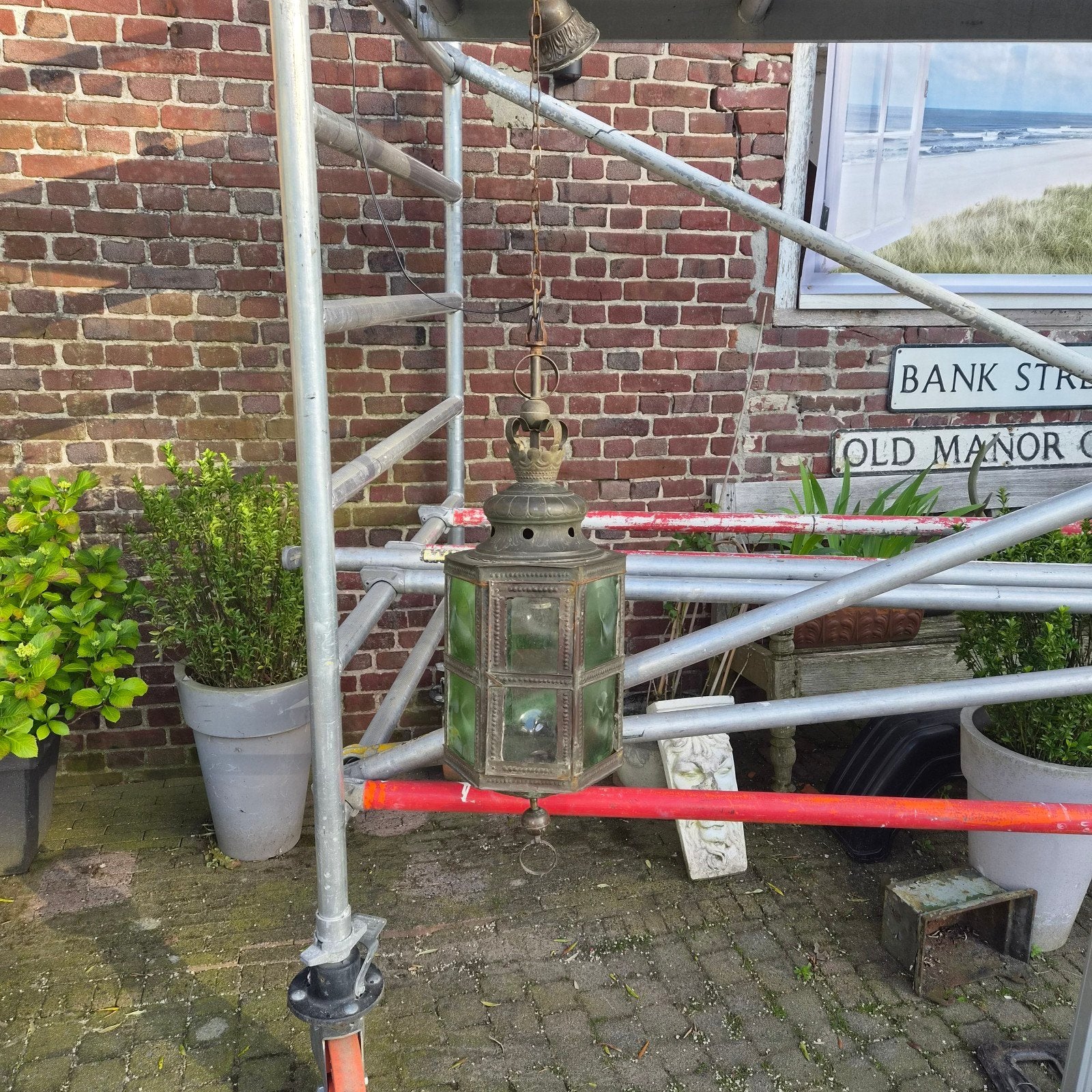 Antieke hanglamp groot, Ophalen of Verzenden