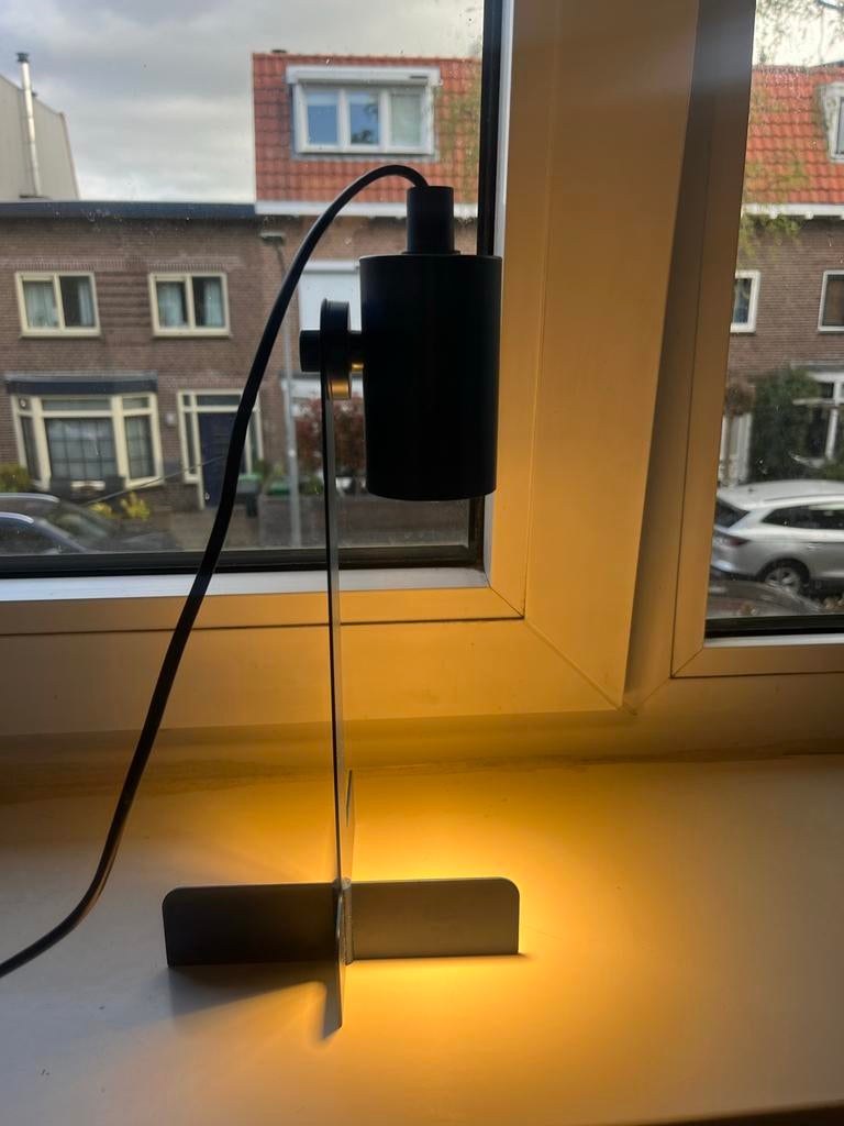 IKEA bureaulamp mat blauw, Ophalen of Verzenden, Zo goed als nieuw, Metaal, Minder dan 50 cm