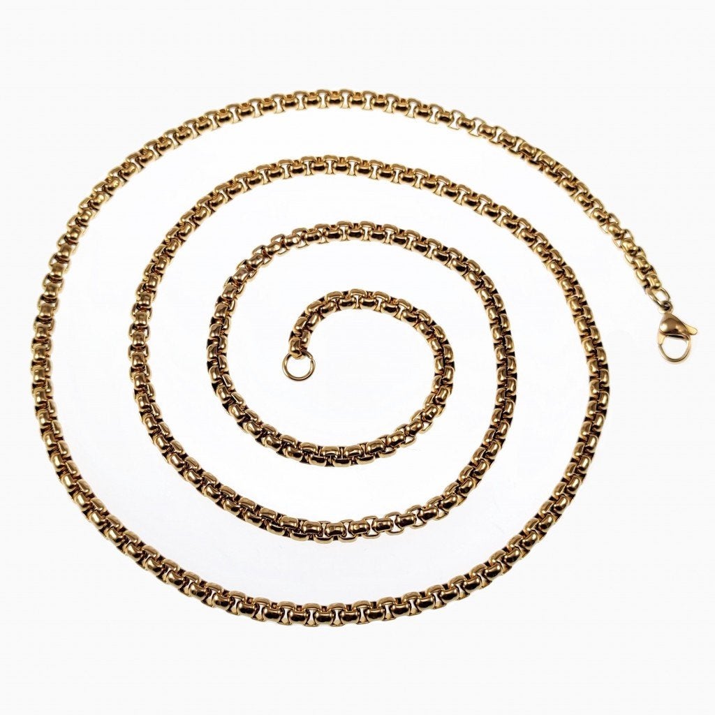 2mm Jasseron Ketting Unisex - Stalen Goudkleur, Overige materialen, Birgitta-Gracht 33, 6465 EL Kerkrade, Nederland, Verzenden