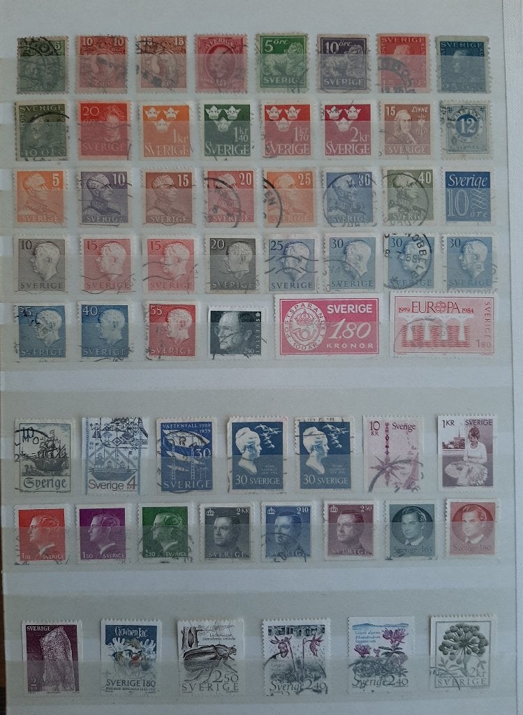 Verzameling Oude Klassieke Postzegels Zweden Nr 2 Gestempeld, Ophalen, Zweden, Gestempeld
