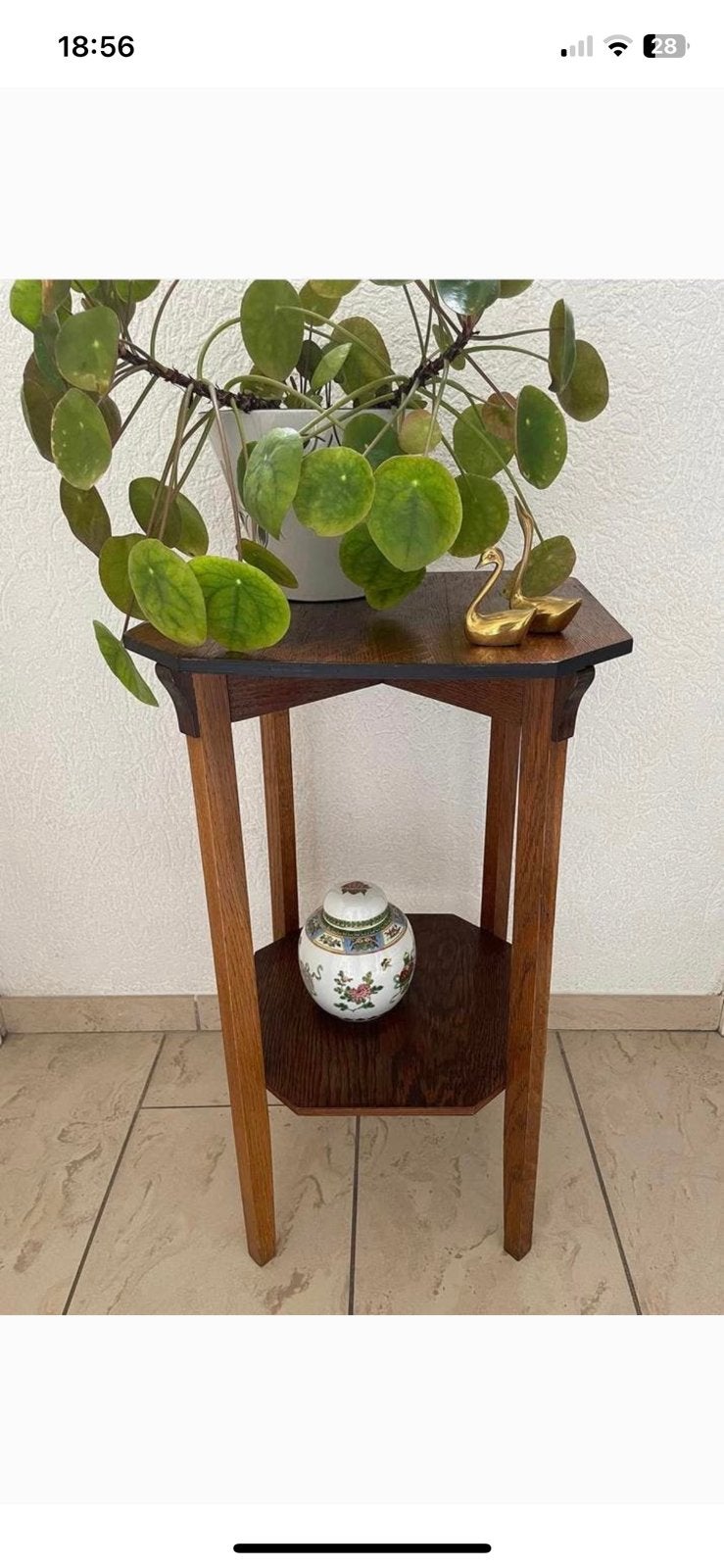 Vintage plantentafeltje, Ophalen