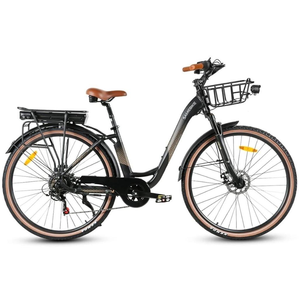 Samebike elektrische fiets met mand en bagagedrager NIEUW, Fietsen en Brommers, Overige merken, Versnellingen, Ophalen of Verzenden