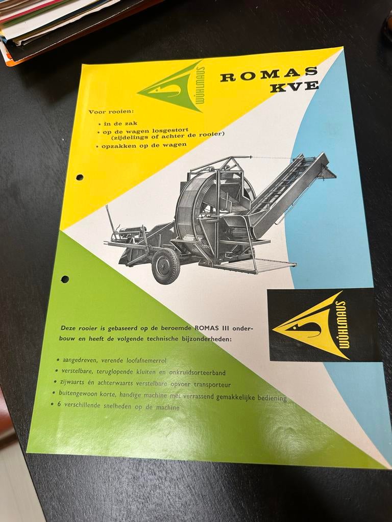 Oude reclamefolder jaren 60 - Wühlmaus Romas KVE rooier, Ophalen, Zo goed als nieuw, Overige merken