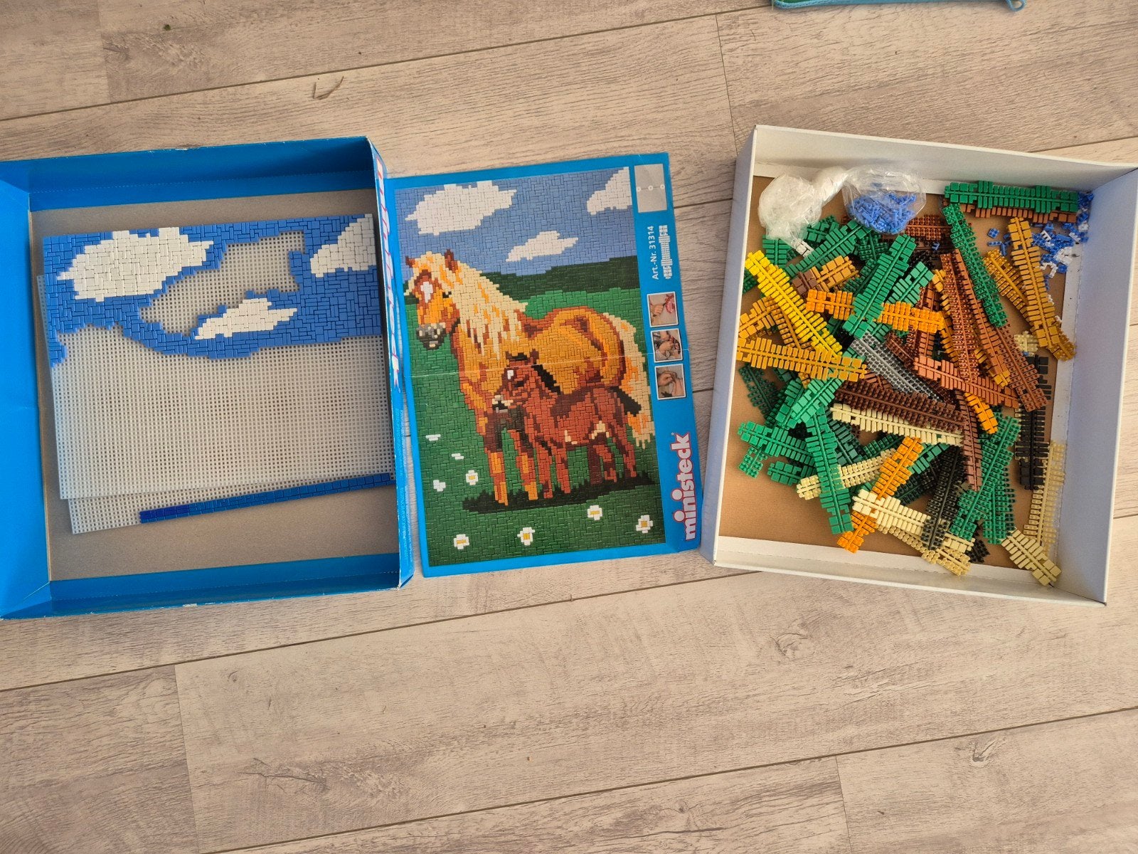 Ministeck Pixel Puzzel (31314): Paard met veulen, 4200 stuks, Hobby en Vrije tijd, Ministeck, Ophalen of Verzenden, Gebruikt, Box-set