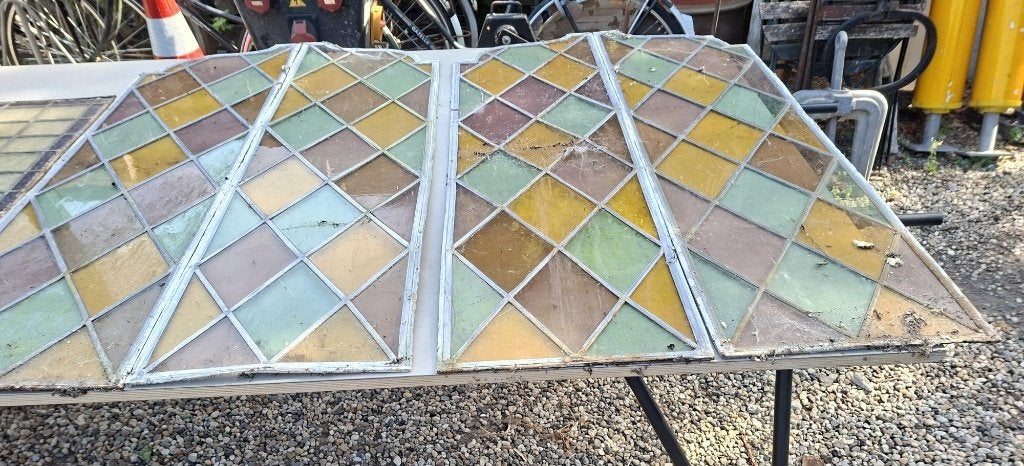 Diverse glas-in-lood panelen, Ophalen, Gebruikt, Minder dan 80 cm, Niet van toepassing