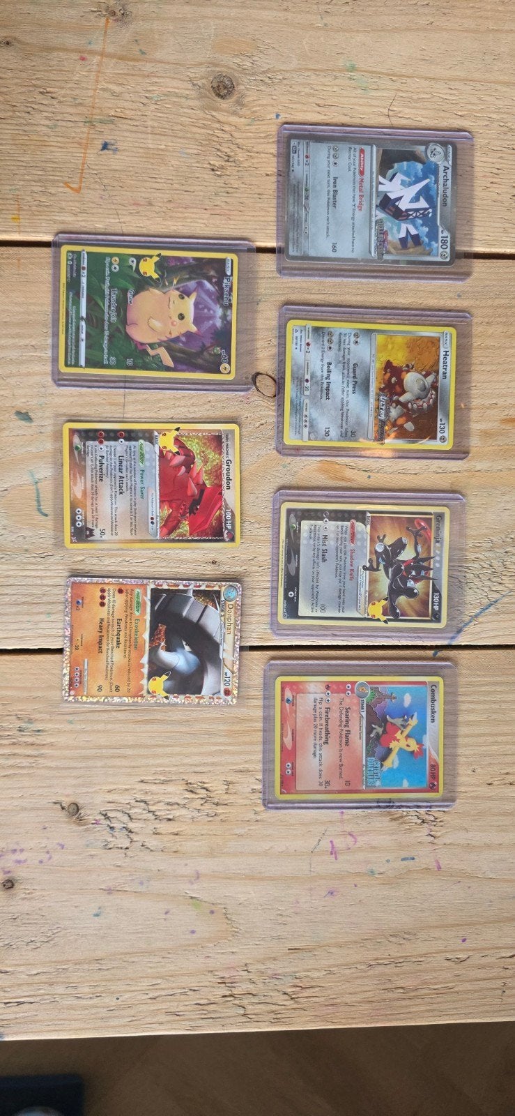 Diverse Pokémon kaarten - Pikachu, Groudon, Heatran, Donphan, Ophalen, Zo goed als nieuw, Meerdere kaarten, Foil