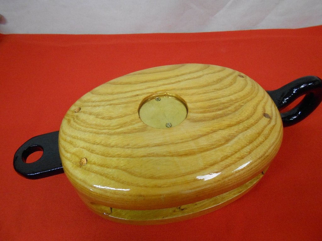 Houten Enkelschijfs Blok, Katrol + hondsvot voor 12 - 14 mm, Ophalen of Verzenden, Zo goed als nieuw, Lijn of Blok