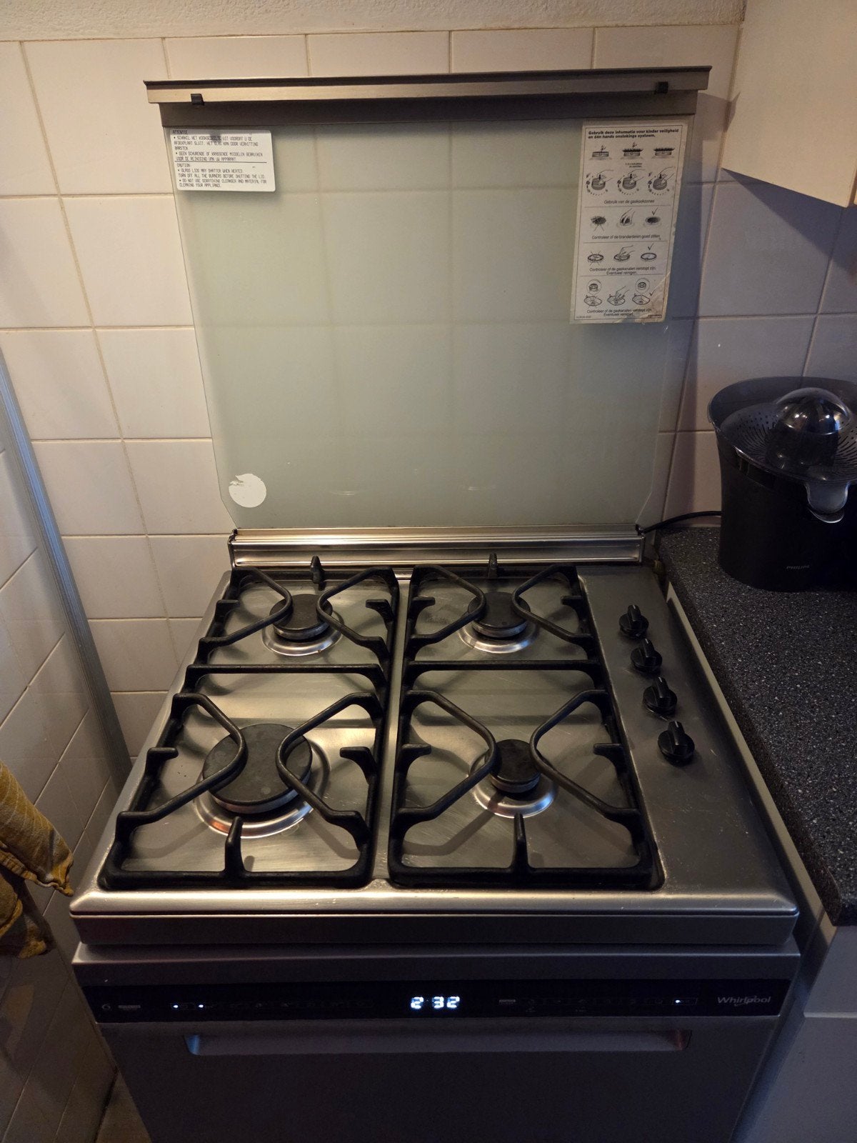 Siemens gas kookplaat rvs, Witgoed en Apparatuur, Ophalen, Minder dan 85 cm, 4 kookzones, Inbouw