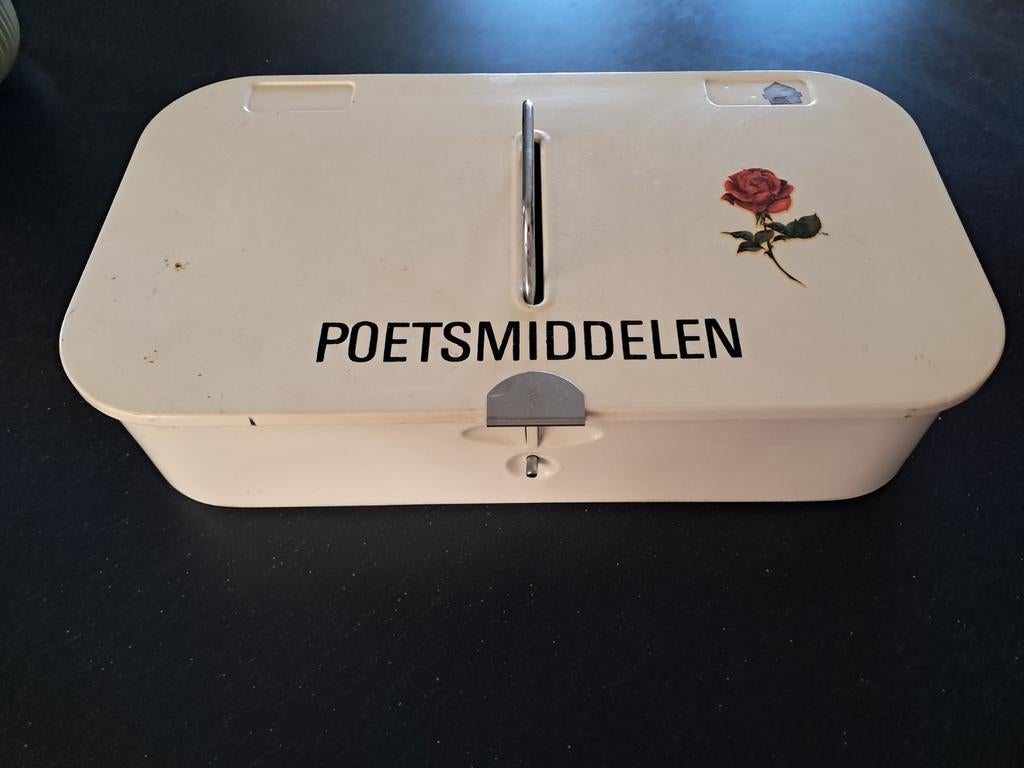 Vintage retro poets kist blik, Ophalen