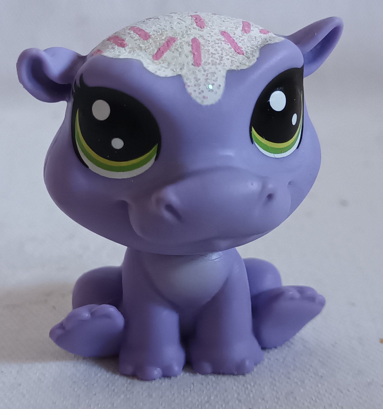 Littlest Pet Shop LPS 3-158 Paars Nijlpaard met glittertjes, Ophalen of Verzenden, Zo goed als nieuw