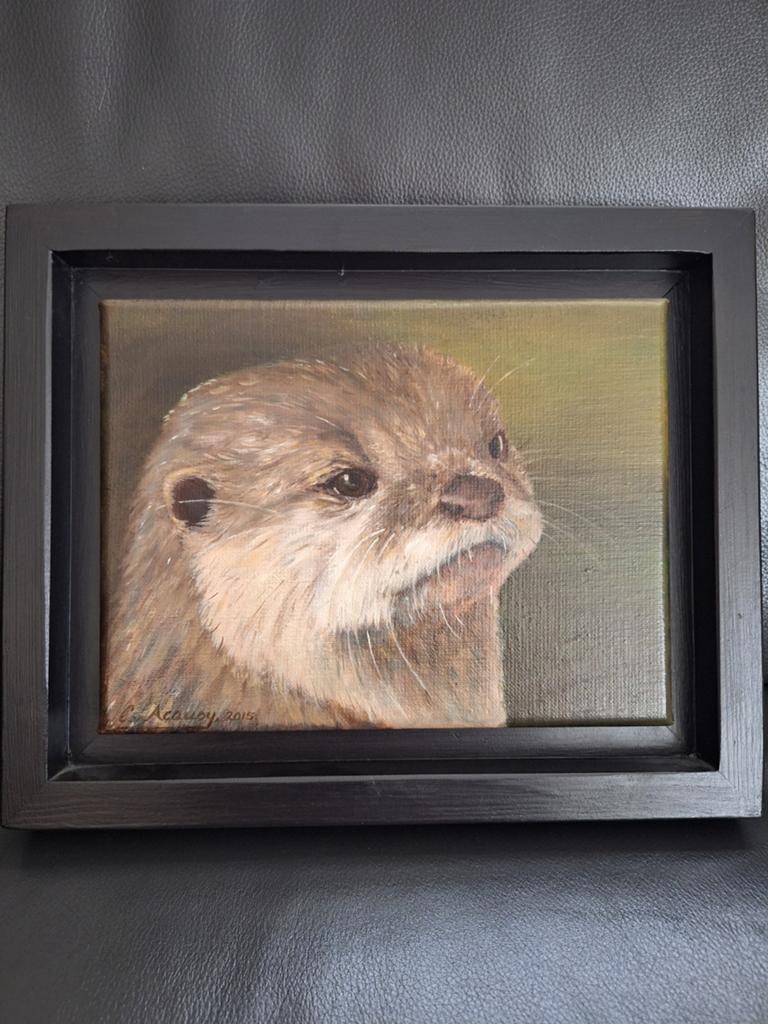 Otter schilderij Conny van Acqouy, Antiek en Kunst, Kunst | Schilderijen | Klassiek, Ophalen