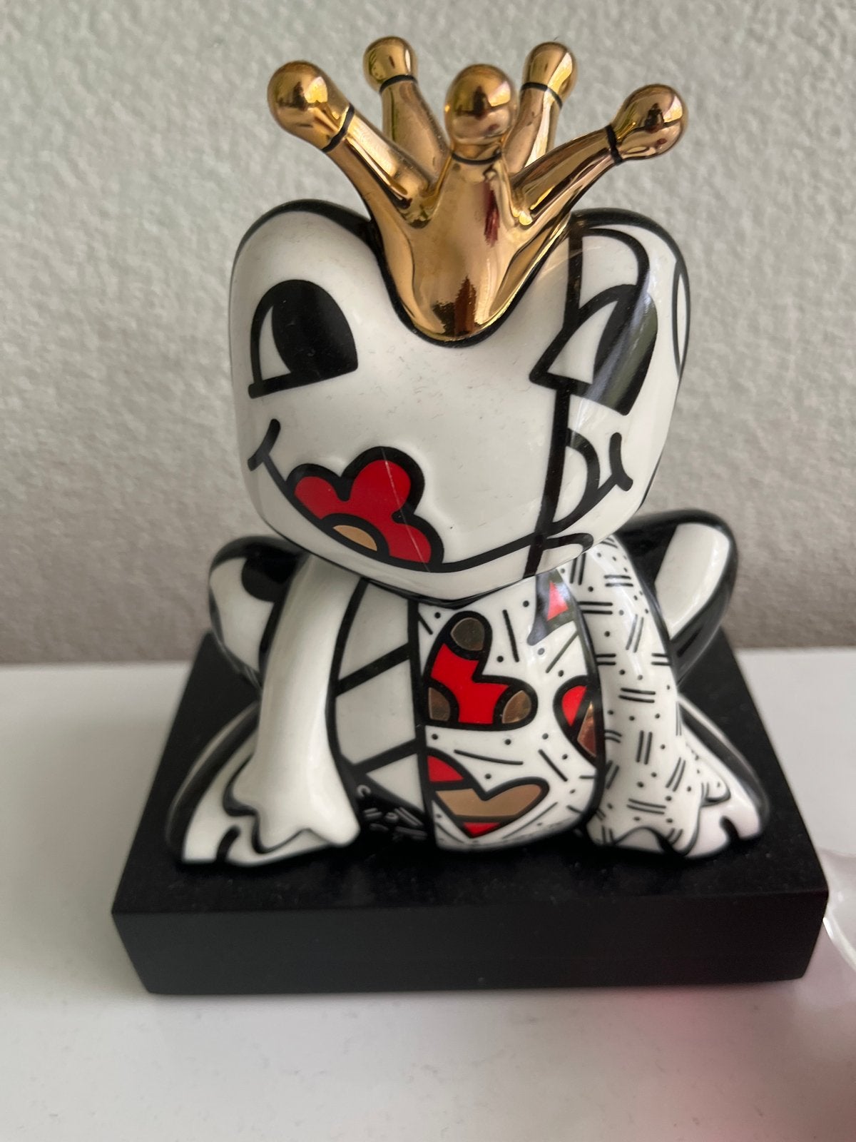 Romero Britto Kikker met Kroon Beeldje - Pop Art Decoratie, Meerkleurig, Ophalen of Verzenden, Zo goed als nieuw, Modern