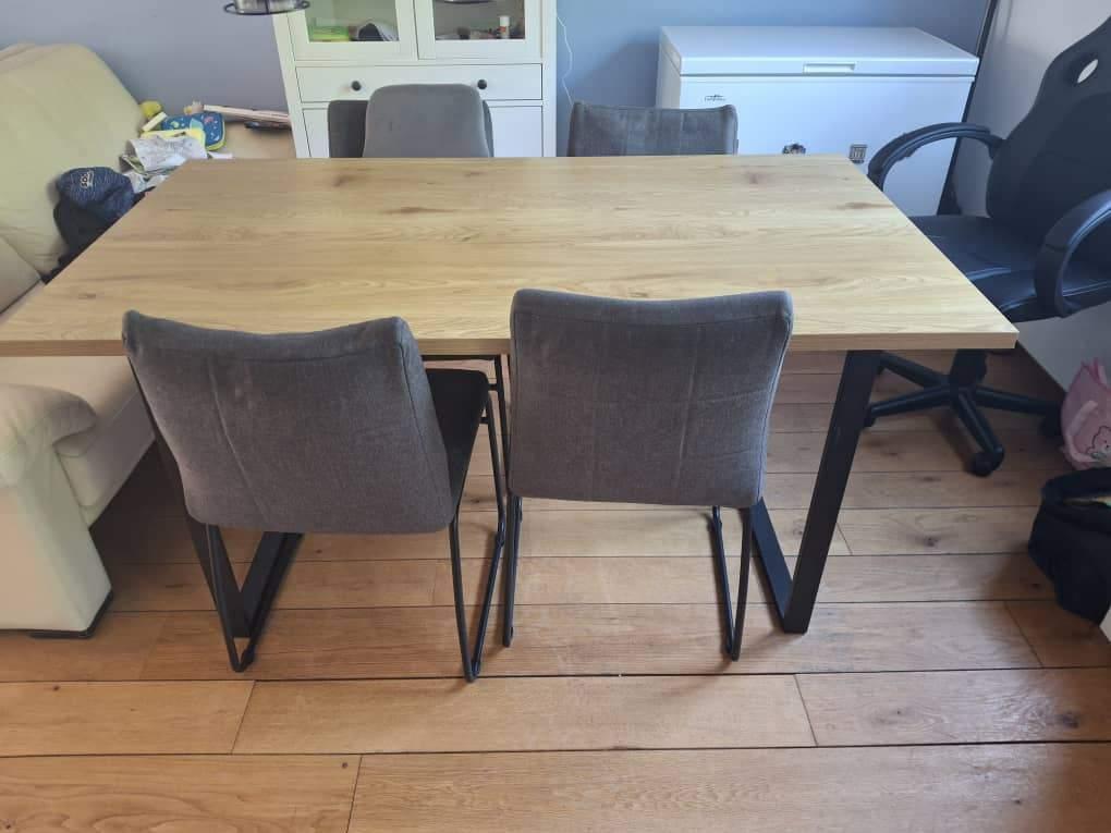 Gebruikte eettafel met 4 stoelen, Huis en Inrichting, Tafels | Eettafels, Ophalen, Gebruikt, Vier personen, Rechthoekig