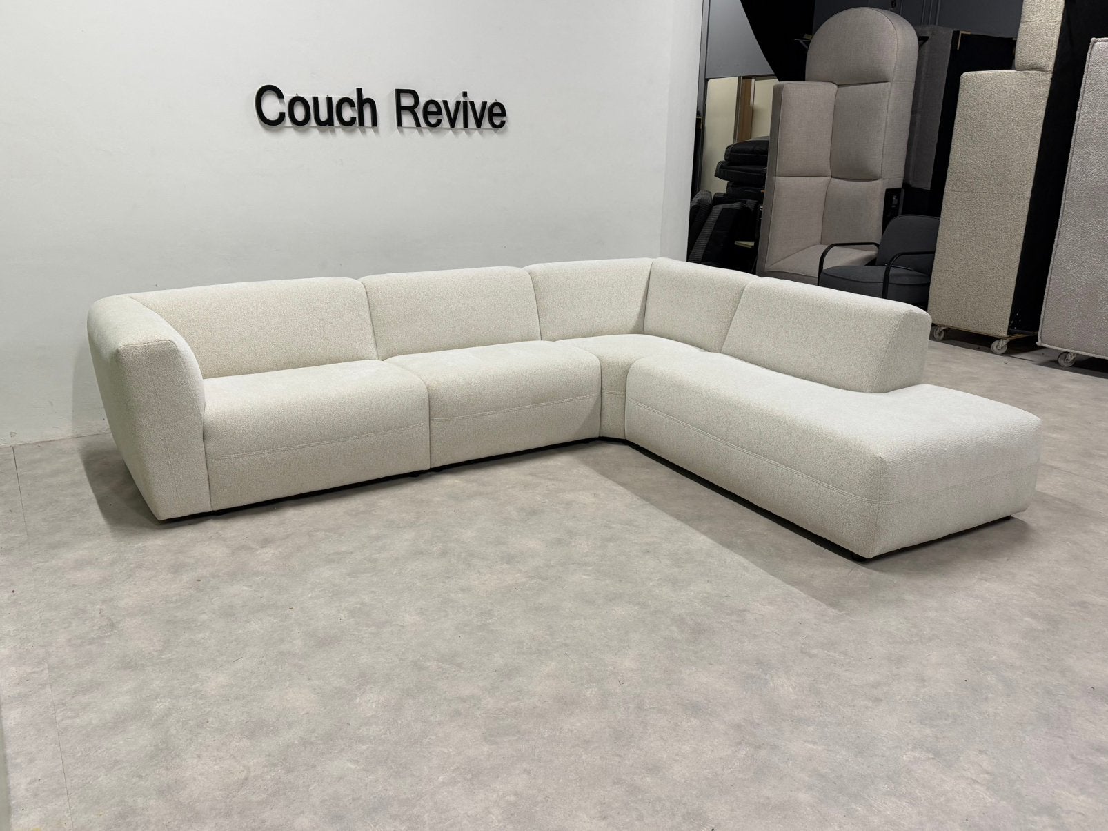 Witte modulaire hoekbank 300 x 250 | GRATIS LEVERING, Huis en Inrichting, Info@couchrevive.nl, -, Couch Revive, Ophalen of Verzenden