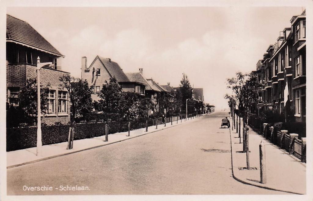 Overschie (Rotterdam) - Schielaan (type fotokaart) gel. 1950, Ophalen of Verzenden, 1940 tot 1960, Gelopen, Zuid-Holland