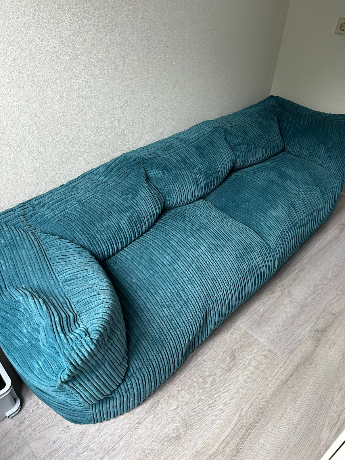 Big Bertha Albert 3-zitsbank Zitzak - Corduroy Turquoise, Ophalen, Zo goed als nieuw, Overige kleuren, Zitzak