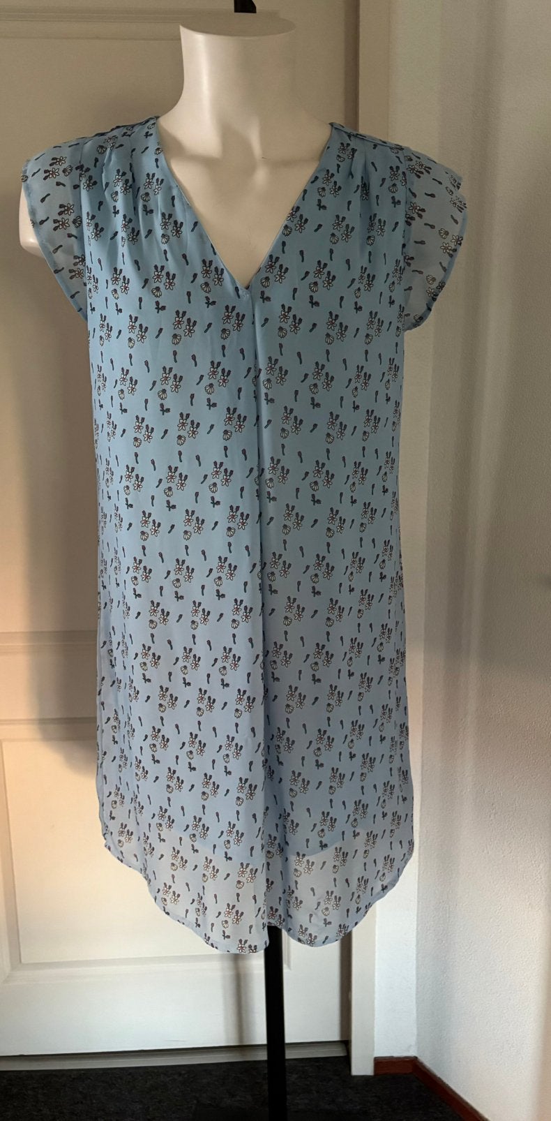 Zomer jurk licht blauw maat L, Ophalen of Verzenden, Zo goed als nieuw, Blauw, Boven de knie