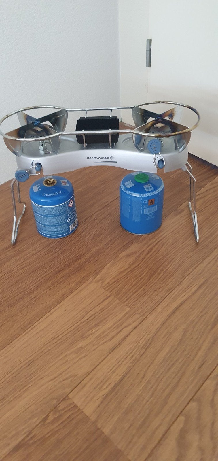 Campingaz duogrill met 2 gasflesjes, Ophalen of Verzenden, Gebruikt