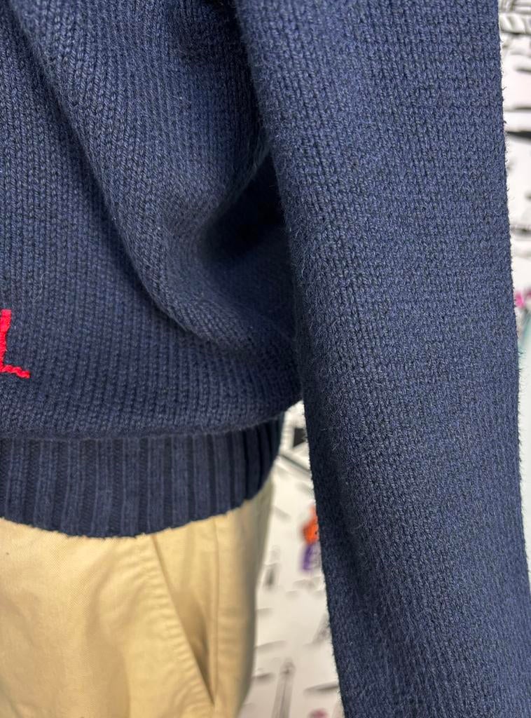 Ralph Lauren navy trui met beer jongens maat 7, Verzenden, Trui of Vest, Ralph Lauren, Ralph Lauren EU