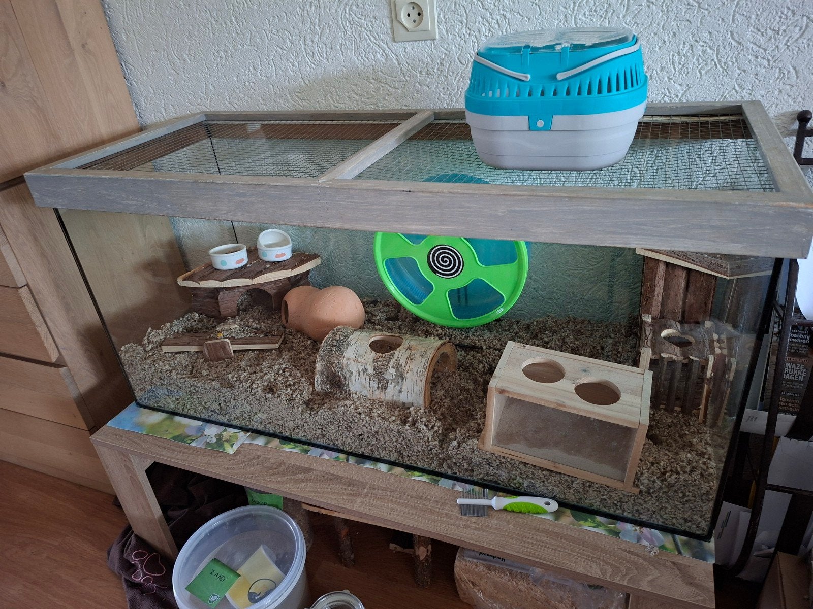 terrarium en toebehoren, Zo goed als nieuw, Hamster, 75 tot 110 cm, Ophalen