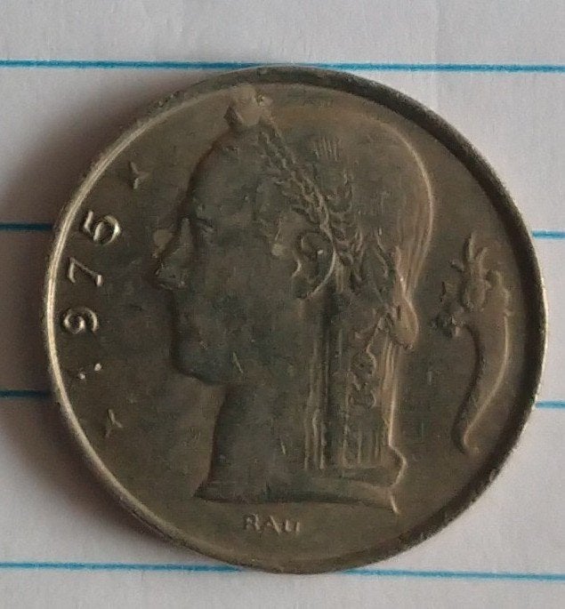 belgische 5 franc 1975 munt, volgnr 32.1, Ophalen of Verzenden, Losse munt
