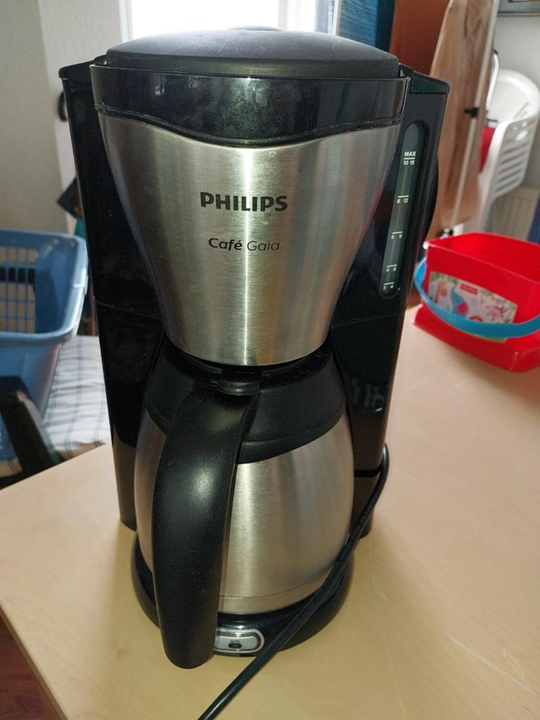 Philips Café Gaia Koffiezetapparaat met Thermoskan, Witgoed en Apparatuur, Koffiezetapparaten, Afneembaar waterreservoir, Gebruikt