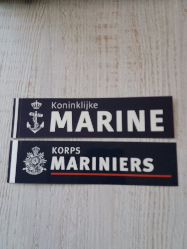 2 stickers MARINE, Ophalen of Verzenden, Zo goed als nieuw, Bedrijf of Vereniging