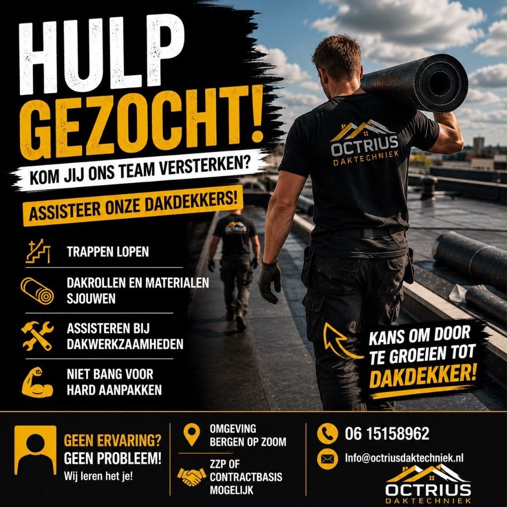 Hulp Dakdekkers (en kans om het vak te leren tot Dakdekker!), Variabele uren, Overige niveaus, Vanaf 1 jaar, Overige vormen