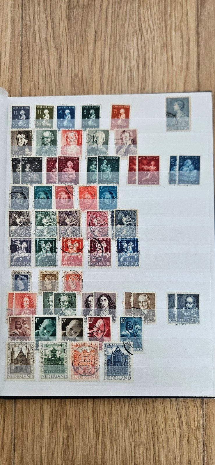 Postzegelverzameling Nederland series en velletjes, Postzegels en Munten, Verzenden, Na 1940, Gestempeld