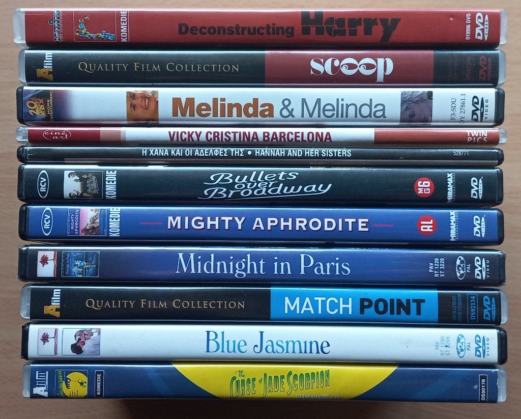 11x Woody Allen o.a.Deconstructing Harry, Scoop, Match point, Cd's en Dvd's, Dvd's | Filmhuis, Drama, Overige gebieden, Verzenden