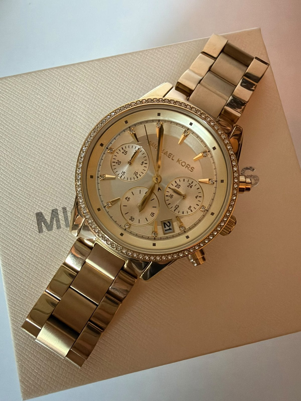 Michael Kors dameshorloge, Staal, Polshorloge, Zo goed als nieuw, Goud