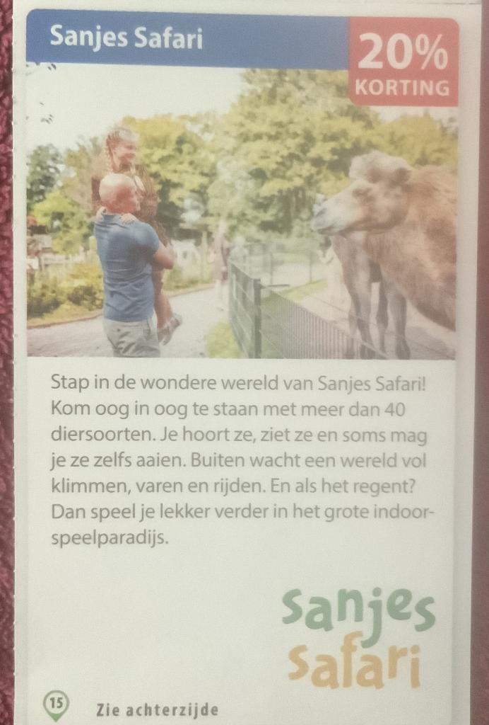 Sanjes Safari Dierentuin in Veenwouden Voordeelbon, Tickets en Kaartjes, Recreatie | Dierentuinen, Drie personen of meer, Dierentuinbon