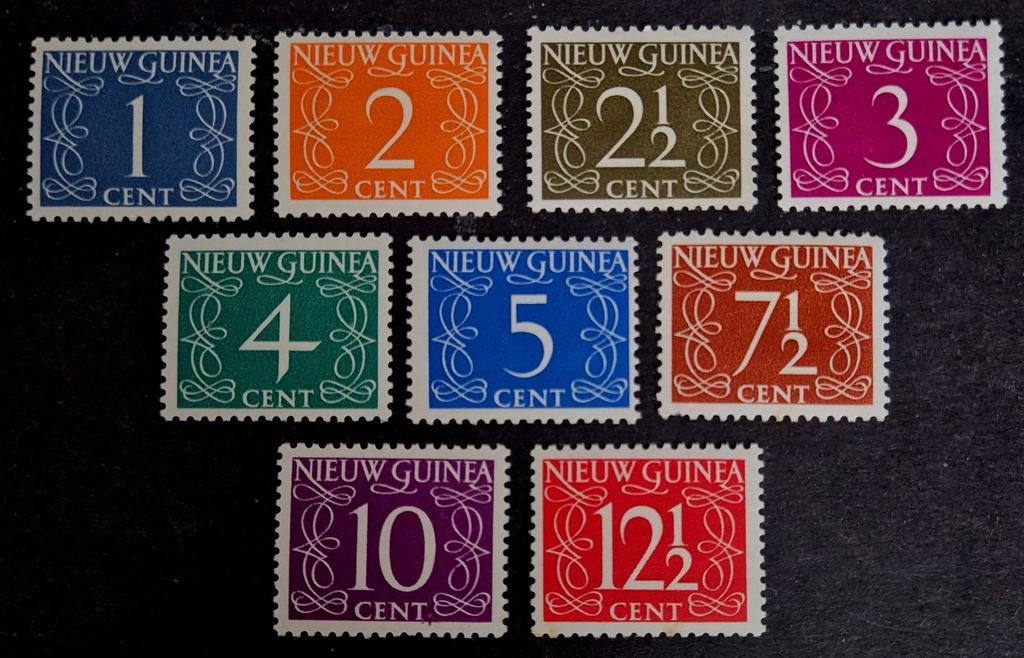 NVPH 1-9 Cijfer Ned. Guinea, Ophalen of Verzenden, Postfris, Nieuw-Guinea