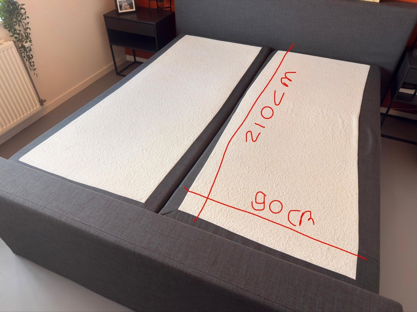 Twee matrassen en topper voor boxspring 180x210, Ophalen, 210 cm, Tweepersoons, Zo goed als nieuw