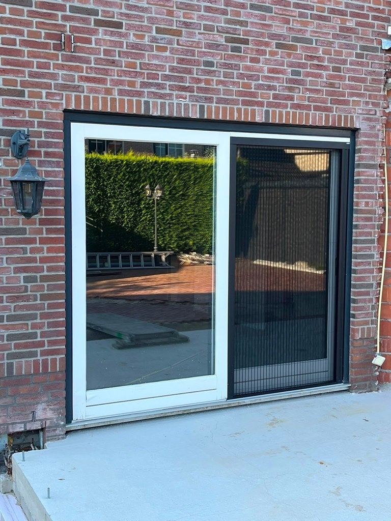 Schuifpui met hor, Doe-het-zelf en Verbouw, Deuren en Horren, Ophalen, Gebruikt, 120 cm of meer, Buitendeur